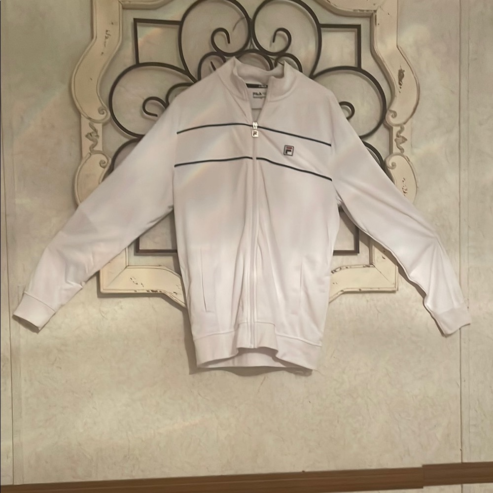 Fila White Track Jacket with Black Accents
